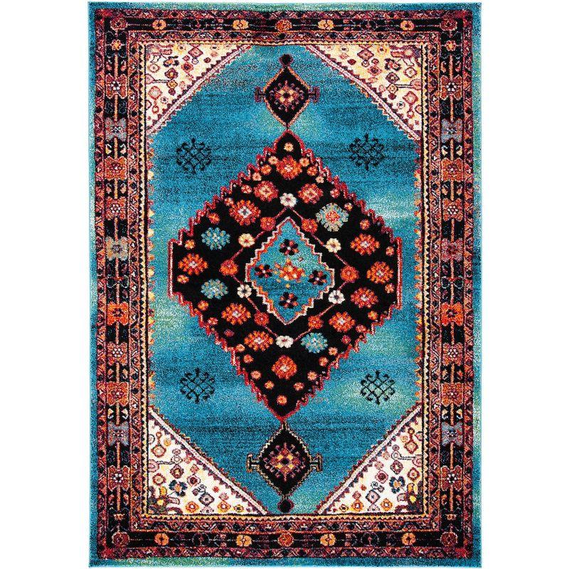 Handmade Black Round Stain-Resistant Synthetic Rug