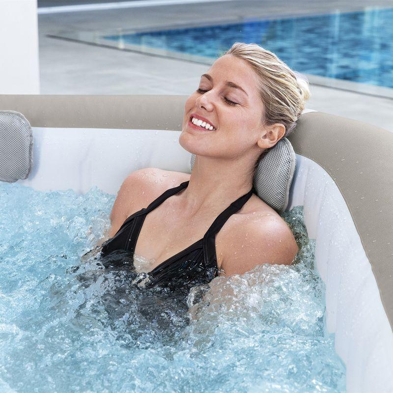 Bestway SaluSpa AirJet Inflatable Square Hot Tub with 140 Soothing Jets, 2 Underwater Non-Slip Seat & Padded Headrest Pillow