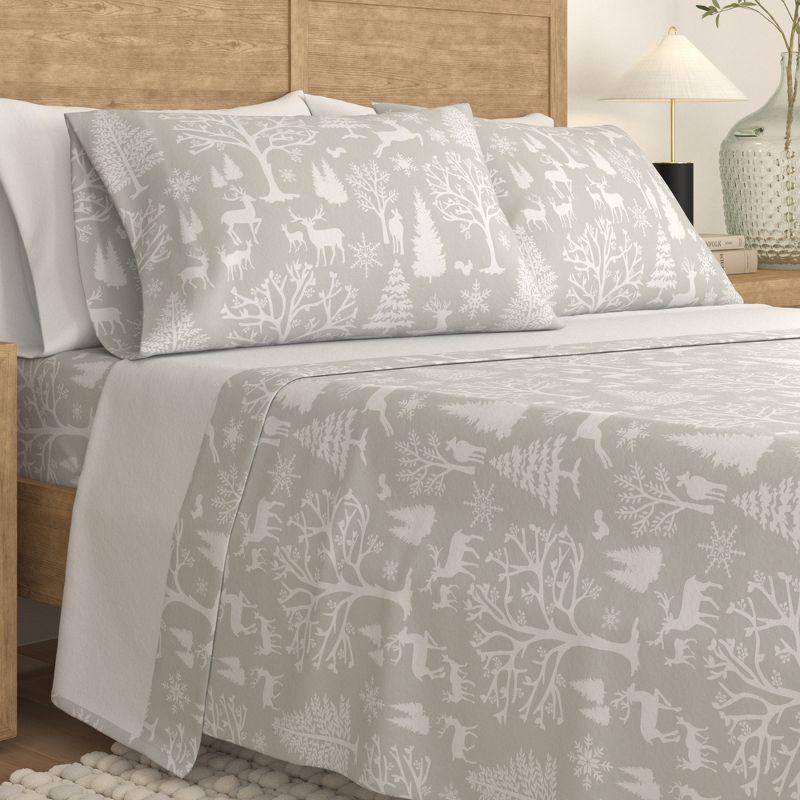 100% Turkish Cotton Holiday Printed Flannel Sheet Set