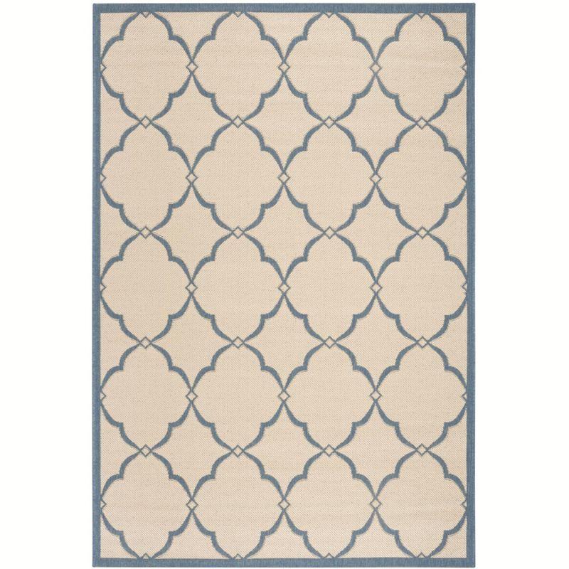Linden LND125 Power Loomed Area Rug - Cream/Blue - 5'3"x7'6" - Safavieh