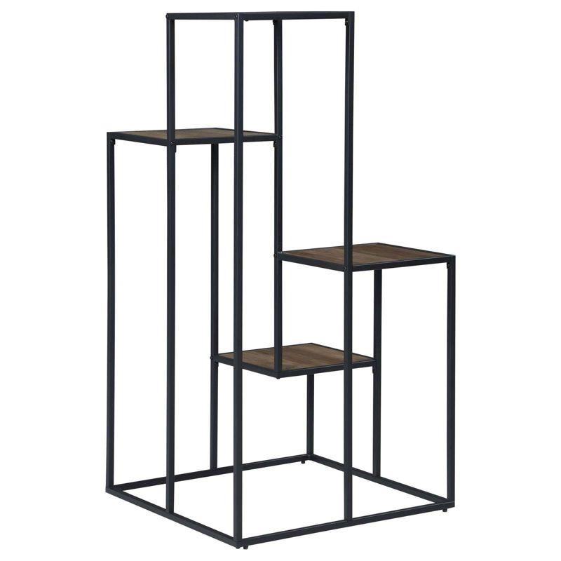 Coaster 50" Rito Industrial 4 Tier Display Shelf Rustic Brown/Black