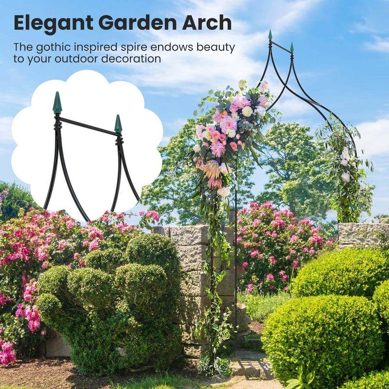 Costway Steel Garden Arch Rose Arbor Climbing Plant Outdoor Garden