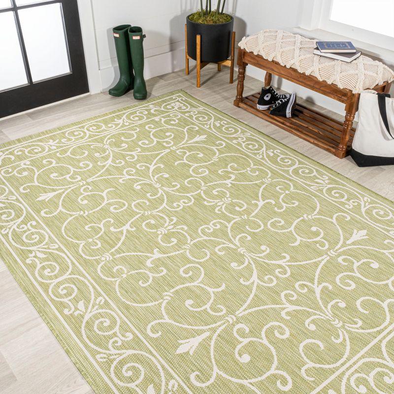 Charleston Vintage Filigree Textured Weave Indoor/Outdoor Area Rug  - JONATHAN Y