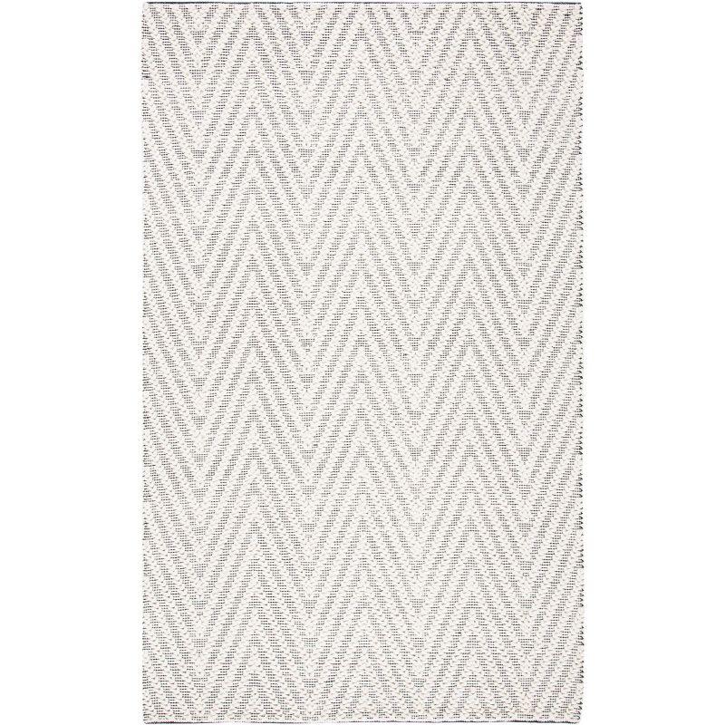 Natura NAT277 Flat Weave Indoor Area Rug - Ivory/Black - 4'x6' - Safavieh