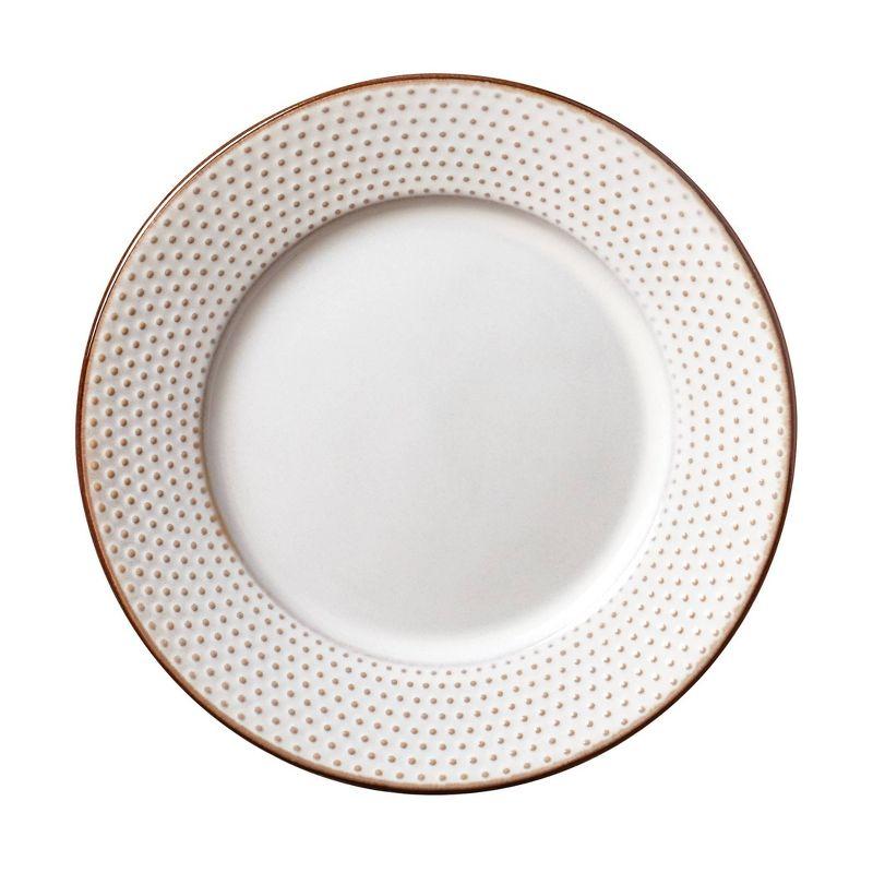 Monroe White Ceramic Embossed 12-Piece Dinnerware Set