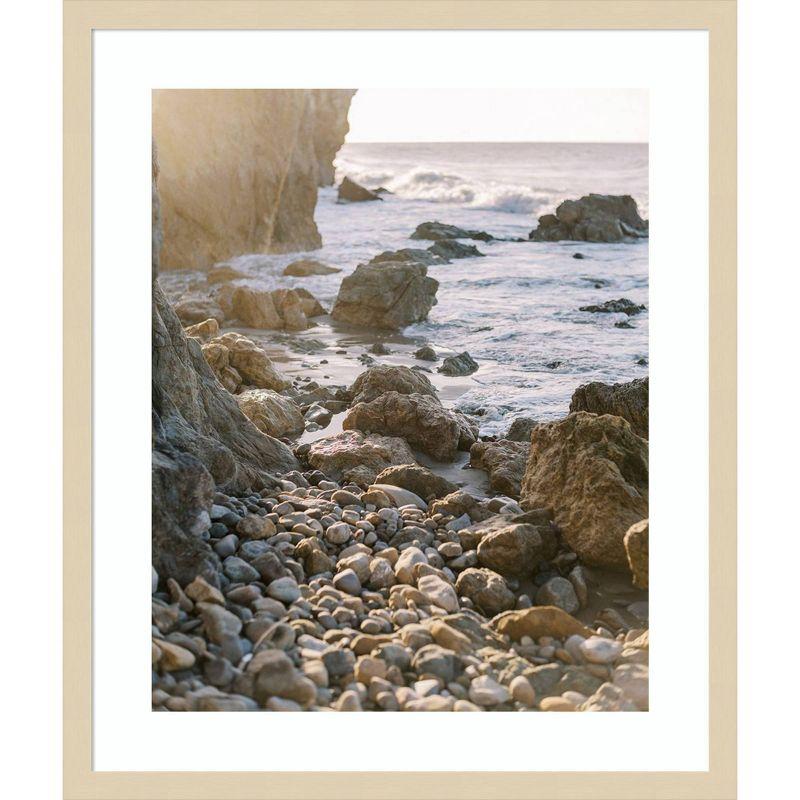 Amanti Art Rocky Beach Sunset by Justine Milton Wood Framed Wall Art Print