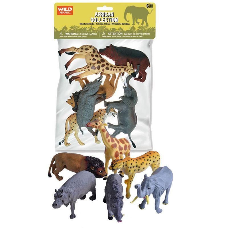 Wild Republic African Wildlife Polybag Figurines, 6 Pieces