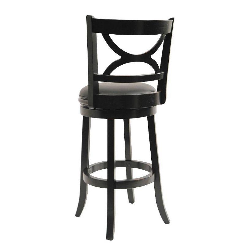 29" Florence Swivel Hardwood Barstool Black - Boraam: Upholstered, High Back, Counter Height