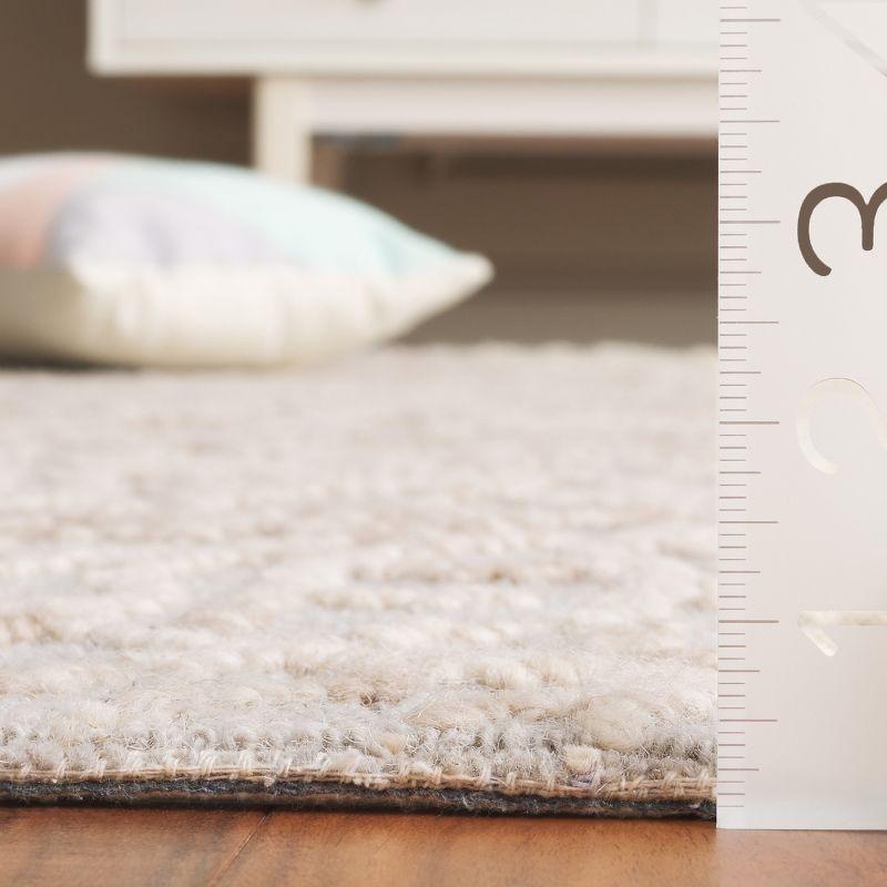 Abstract ABT279 Handmade Tufted Area Rug - Beige/Grey - 6' X 6'  Round - Safavieh
