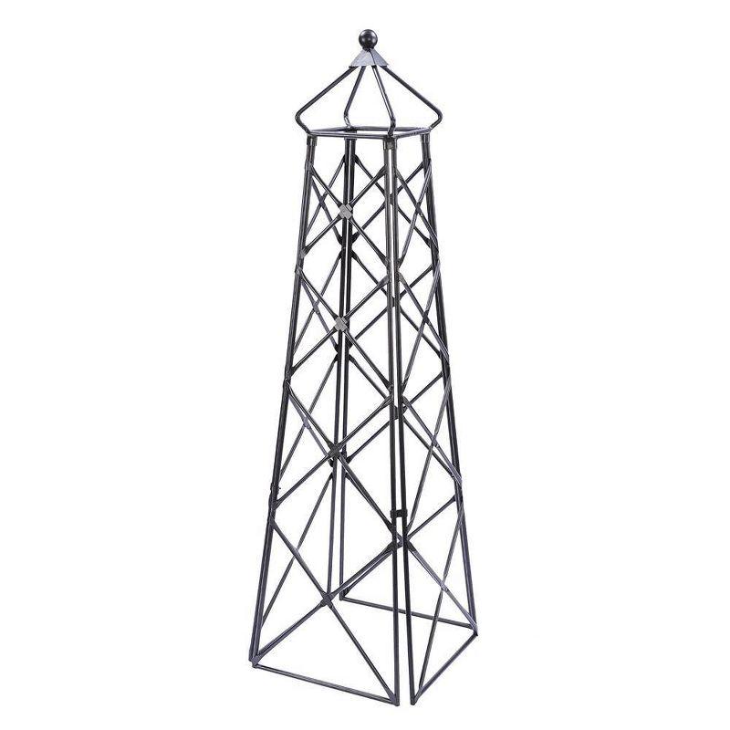 Enchanted Forest Graphite Steel Lattice Obelisk Trellis