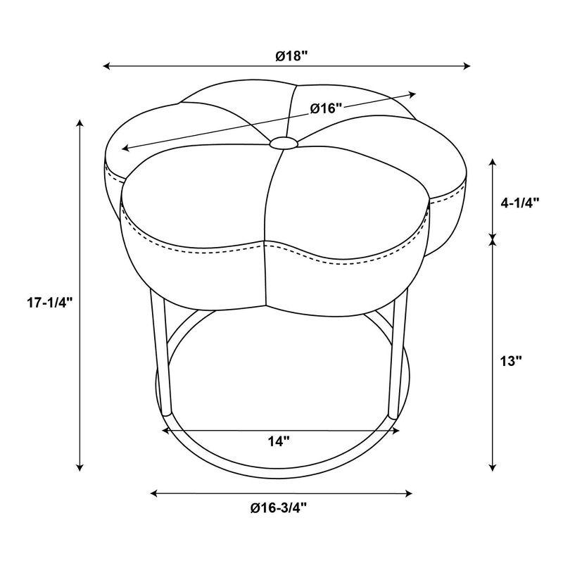 Ciara Flower Cushioned Vanity Stool