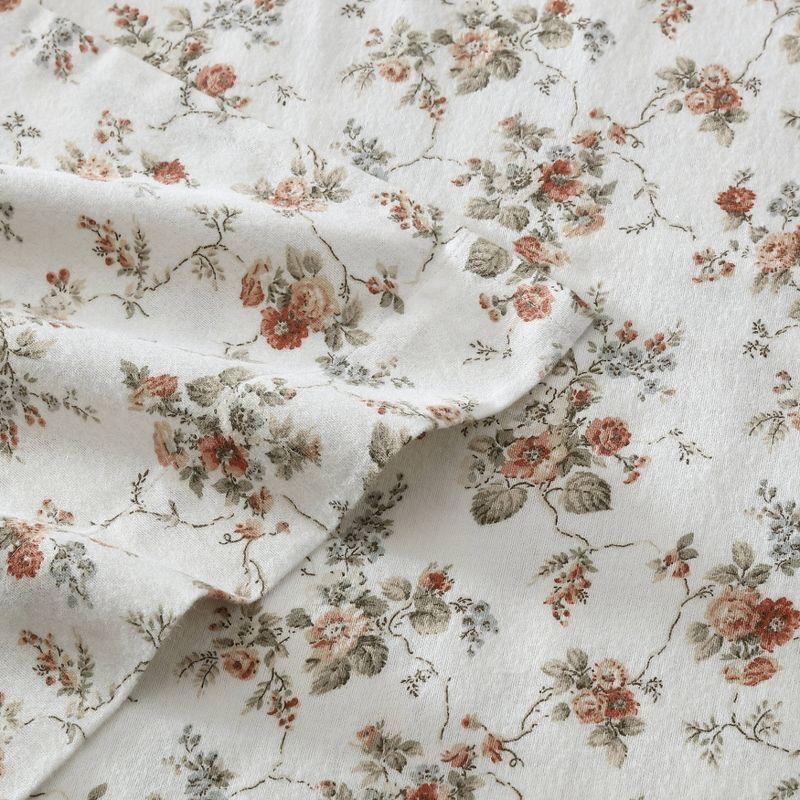 Laura Ashley Le Fleur Orange Queen Sheet Set