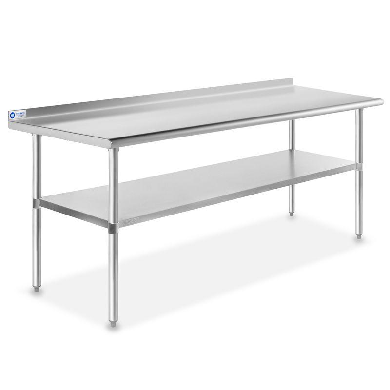 72" L Stainless Steel Work Table with Undershelf and Backsplash