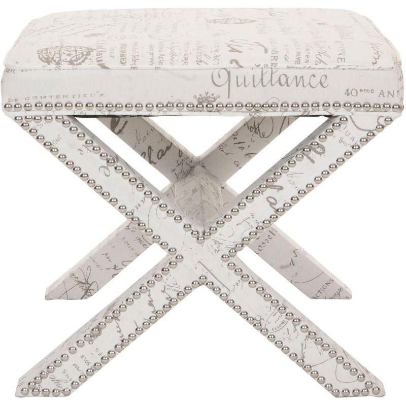 Palmer Ottoman with Nail Heads  - Safavieh