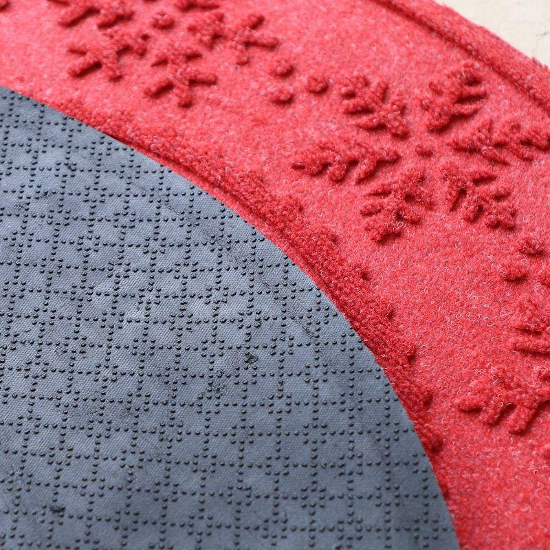 Bungalow Flooring 3' WaterHog Snowflake Tree Skirt Round Floormat Red: Weather-Resistant, Skid-Resistant, Indoor/Outdoor Use