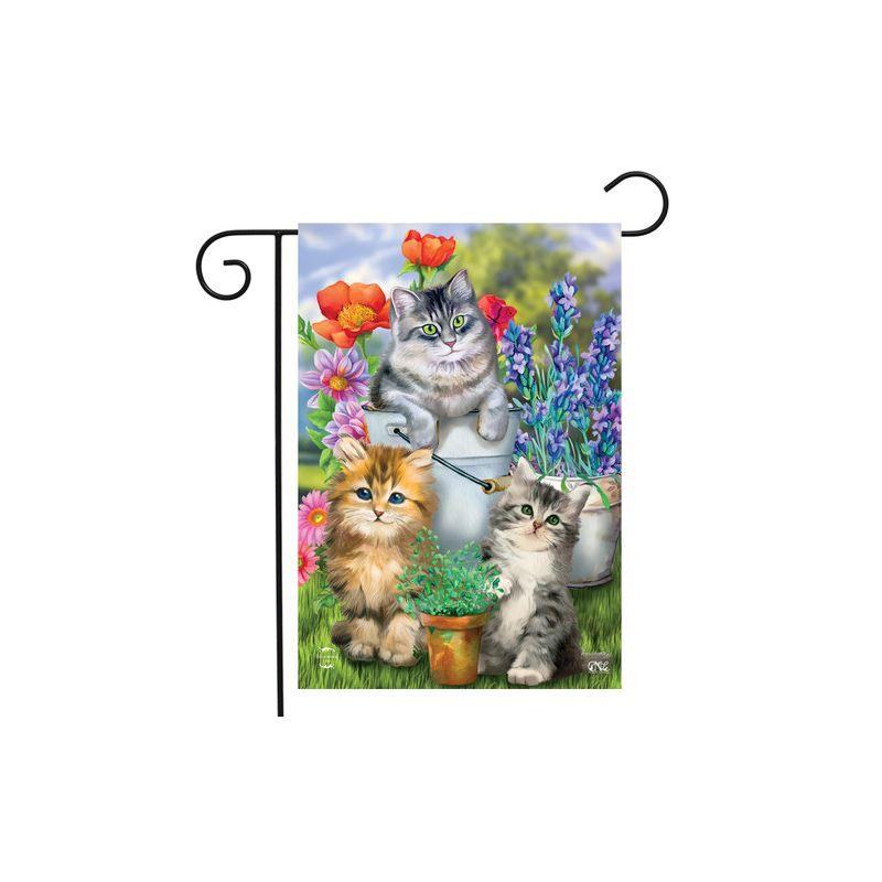 Garden Cats Spring Floral Polyester Outdoor Flag