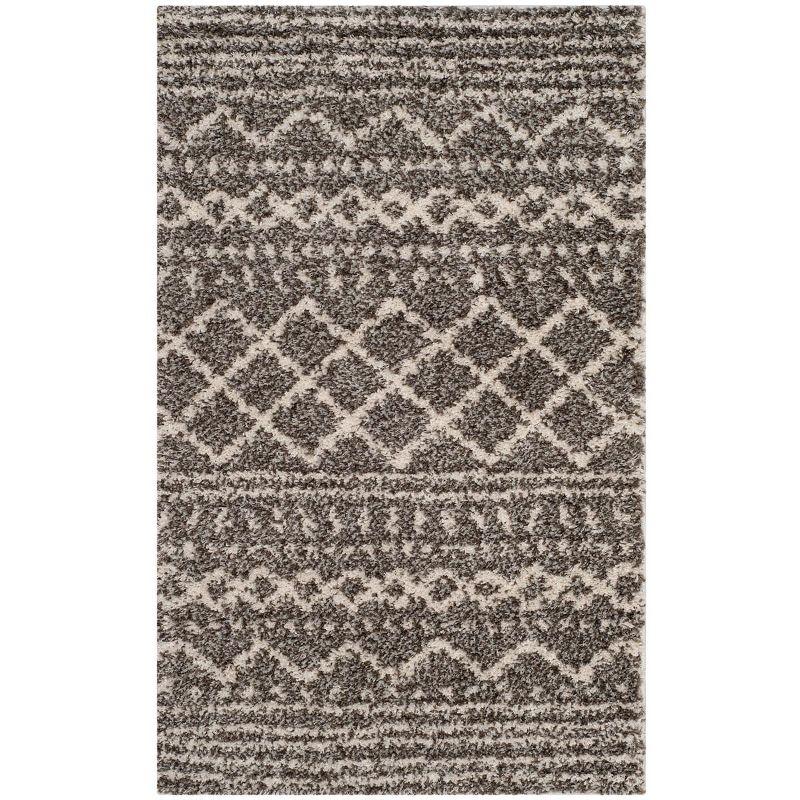Arizona Shag ASG741 Power Loomed Indoor Area Rug - Brown/Ivory - 4'x6' - Safavieh