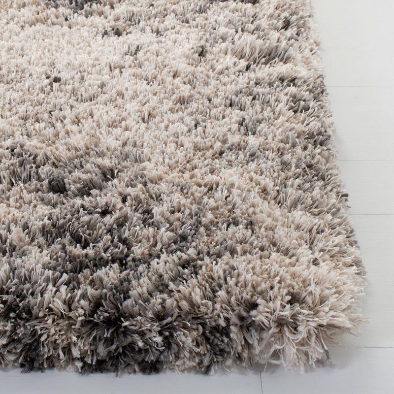 Gray and Cream Reversible Shag Rug 2' x 3'