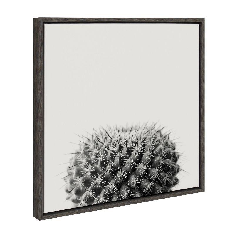 22" x 22" Sylvie Haze Succulent Cactus Short Framed Wall Canvas by The Creative Bunch Studio - Kate & Laurel All Things Decor