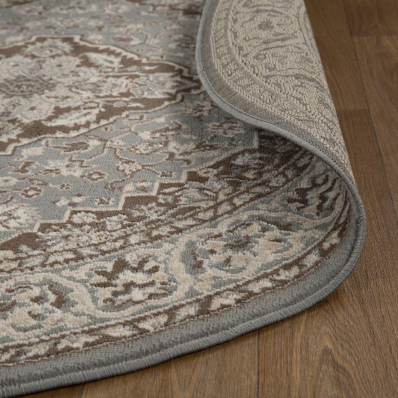 Traditional Vintage Medallion Floral Scroll Indoor Area Rug by Blue Nile Mills