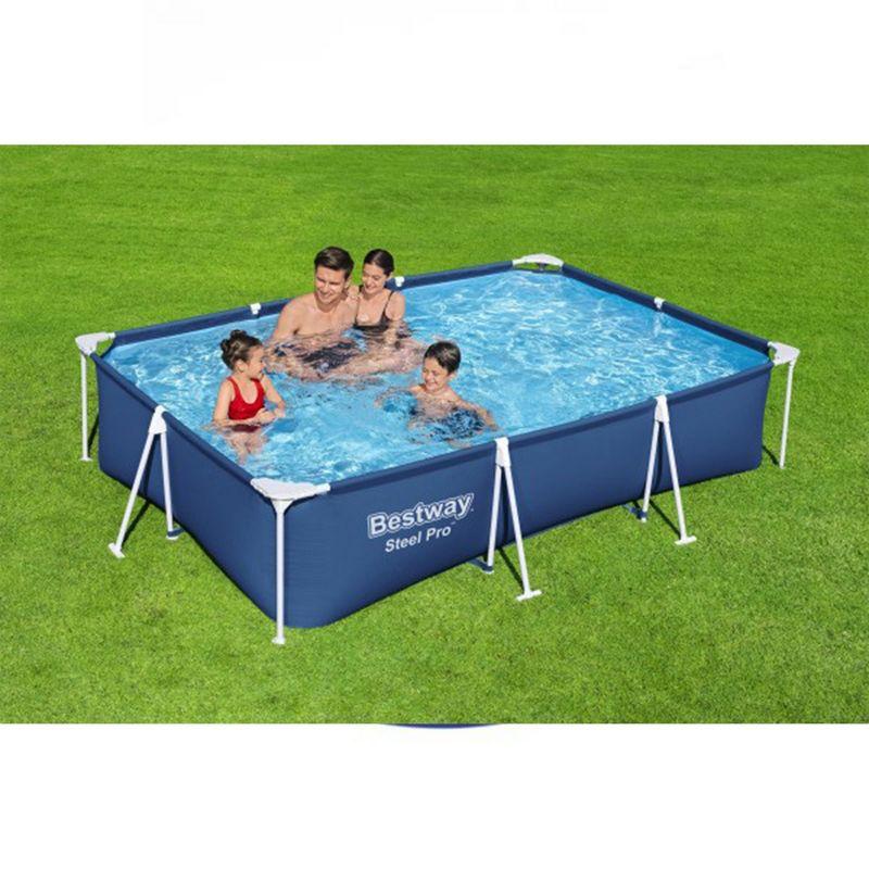 Bestway Steel Pro 9ft Blue Rectangular Above Ground Pool Set with Pump