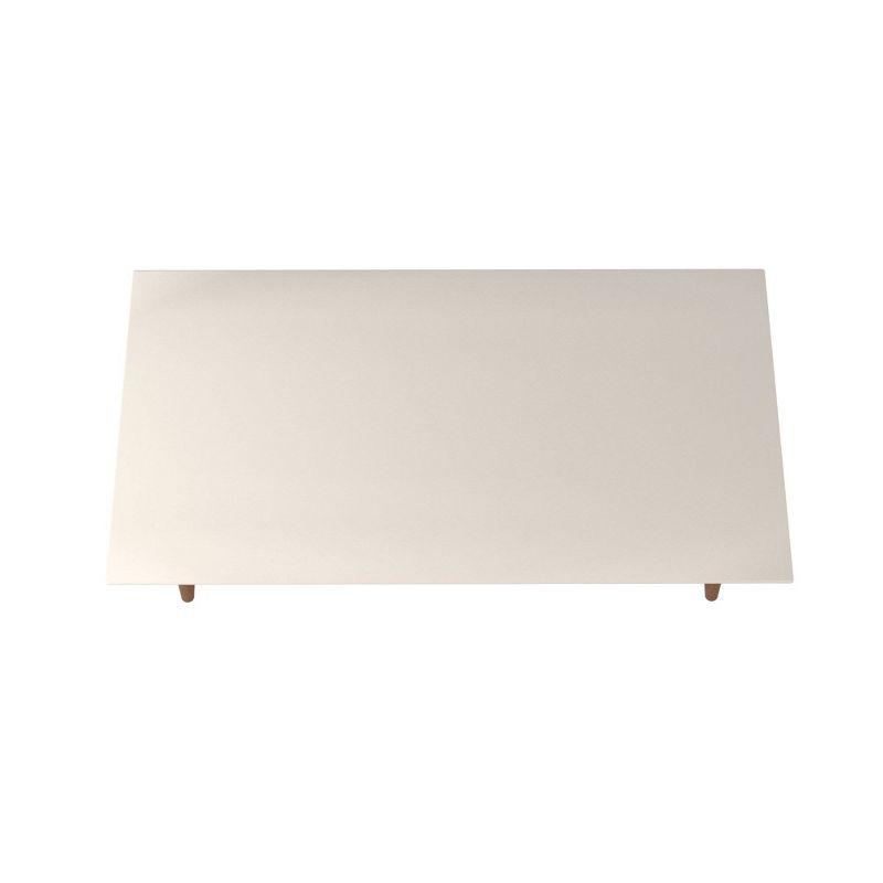 11.81" Utopia High Rectangle Coffee Table with Splayed Legs Off-White - Manhattan Comfort: Mid-Century Modern, MDF, Glossy Finish