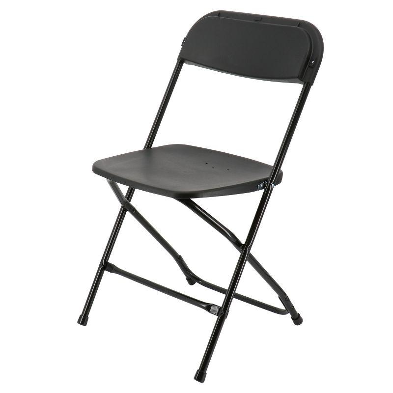 Black Plastic Armless Folding Chair Set of 4