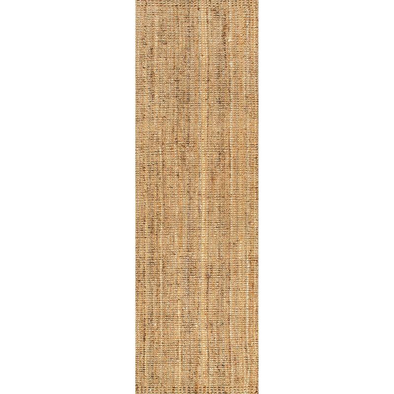 nuLOOM Ashli Solid Farmhouse Jute Area Rug, Runner 2' 6" x 8', Natural