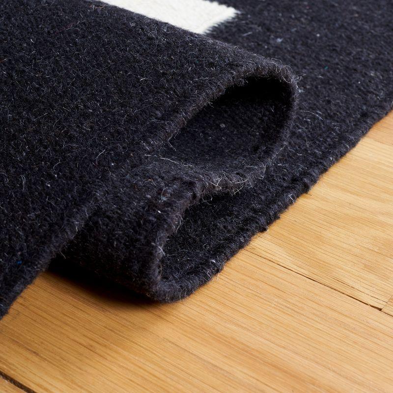 Striped Kilim STK805 Flat Weave Area Rug - Black/Ivory - 8'x10' - Safavieh