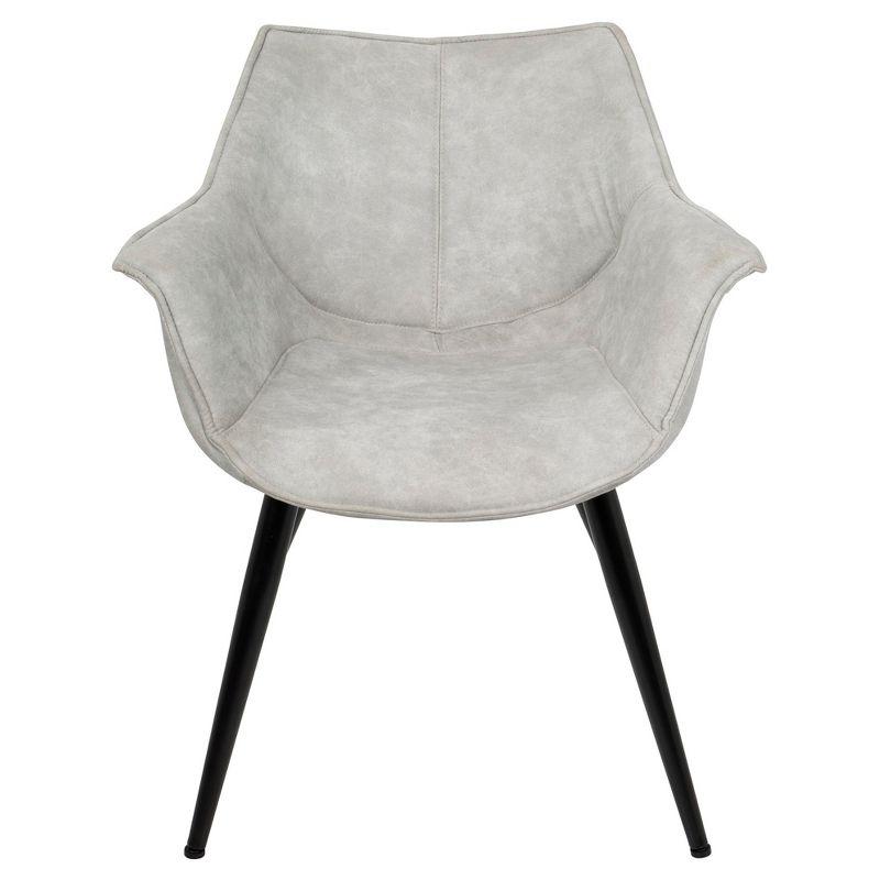 Set of 2 Wrangler Contemporary Accent Chair Light Gray - Lumisource: Suede-Like Upholstery, Metal Legs, Attached Cushions