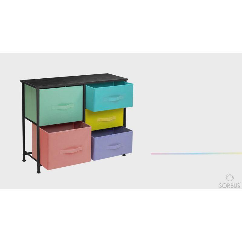 Sorbus 5-Drawer Tie-Dye Fabric Nursery Dresser with Steel Frame