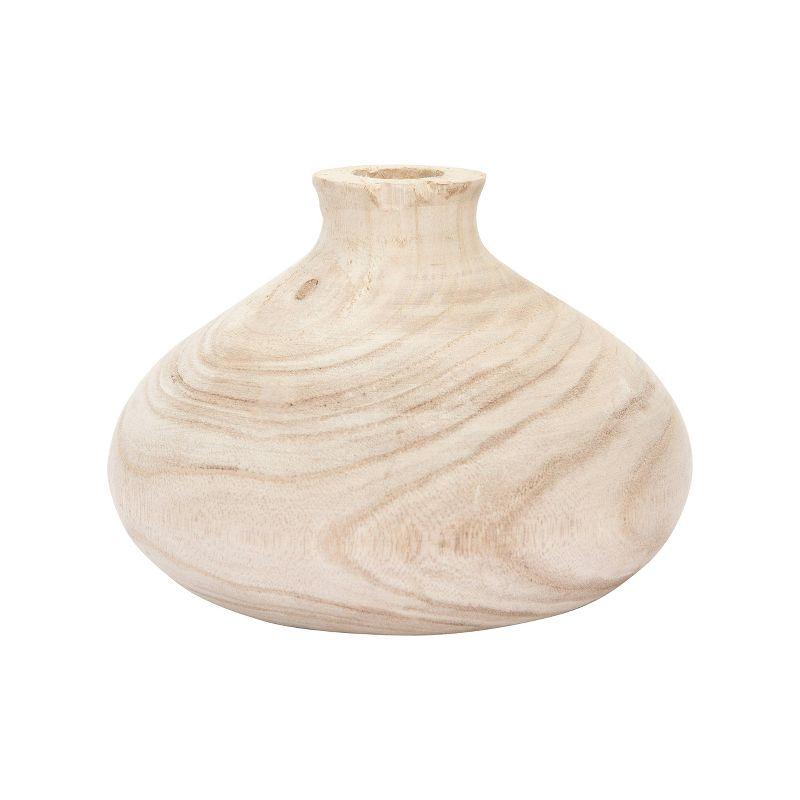 Natural Paulownia Wood 7.5" Bouquet Vase