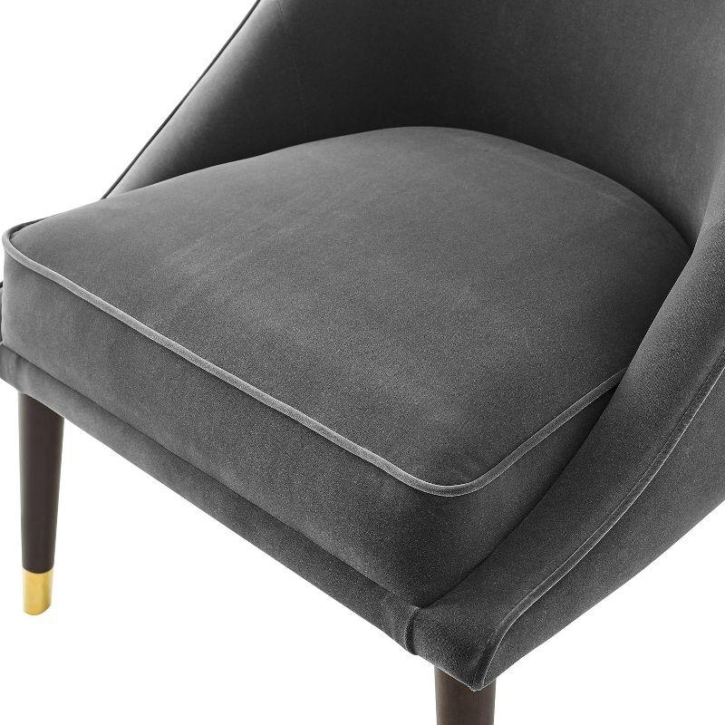18" Avalon Velvet Accent Chair Charcoal - Steve Silver Co.: Mid-Century Modern, Armless, Wood Legs