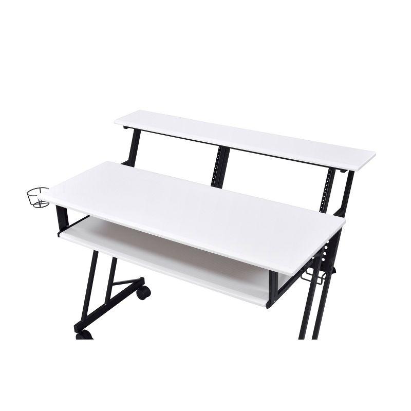 Suitor 53'' White Wood Music Studio Desk with Keyboard Tray