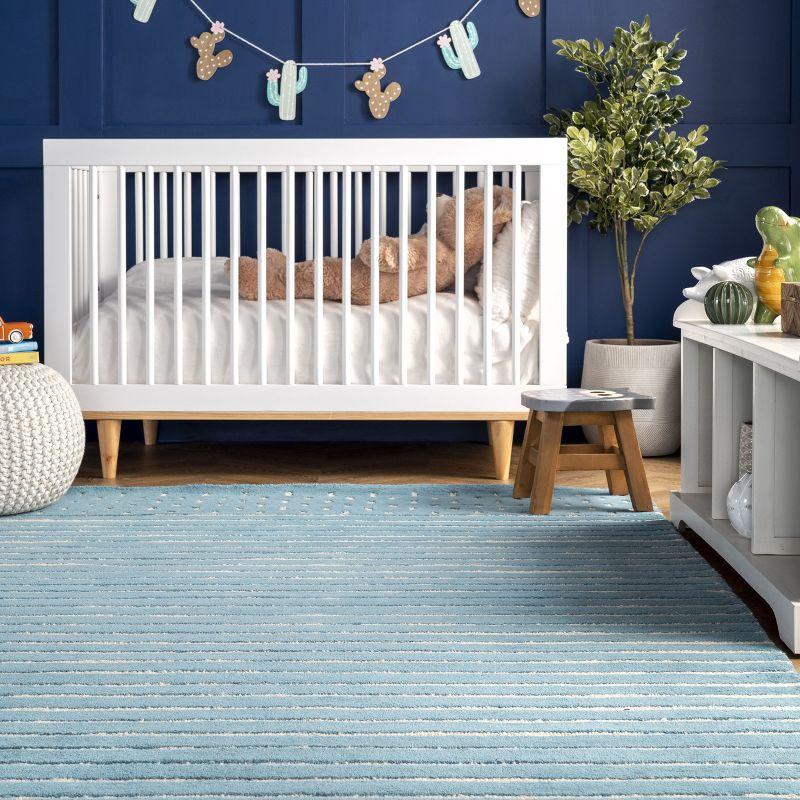 Nuloom Mandia Striped Wool Area Rug, 4' x 6', Baby Blue