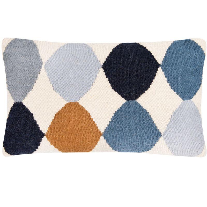 Storied Home Woven Wool Blend Pattern Lumbar Pillow, Multicolor