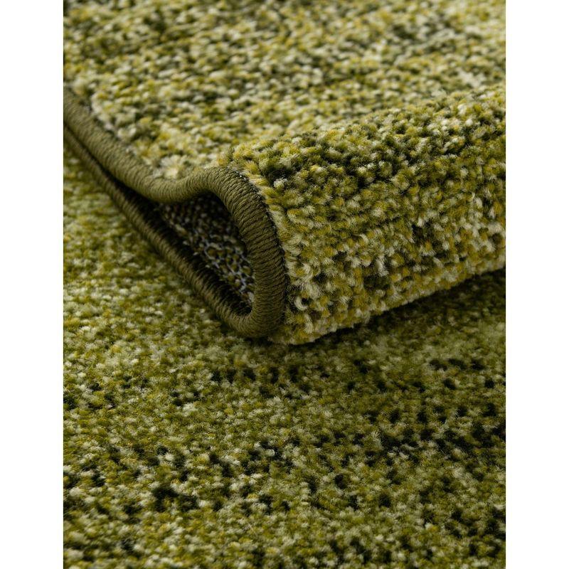 Light Green Synthetic Tufted Reversible Runner Rug