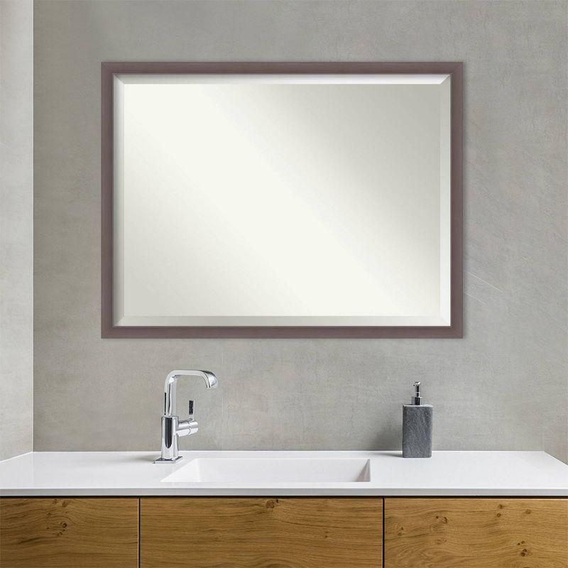 Plastic Framed Wall Mounted Accent Mirror in Nickel