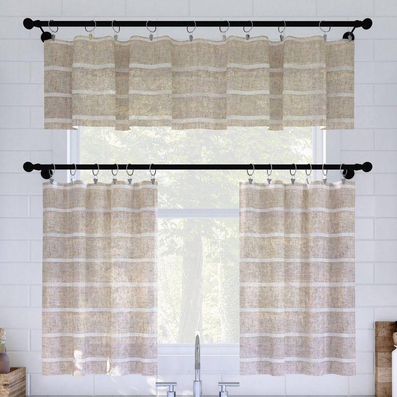 Striped Tailored Kitchen Curtain