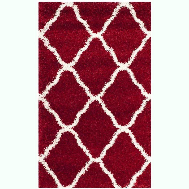 Hudson Shag SGH283 Power Loomed Indoor Accent Rug - Red/Ivory - 3'x5' - Safavieh.