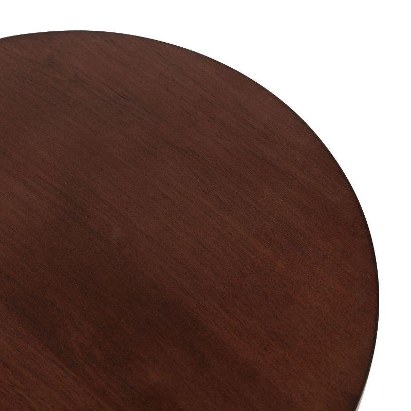 Kate and Laurel Rioux Round Wood Nesting Table, 2 Piece, Walnut Brown