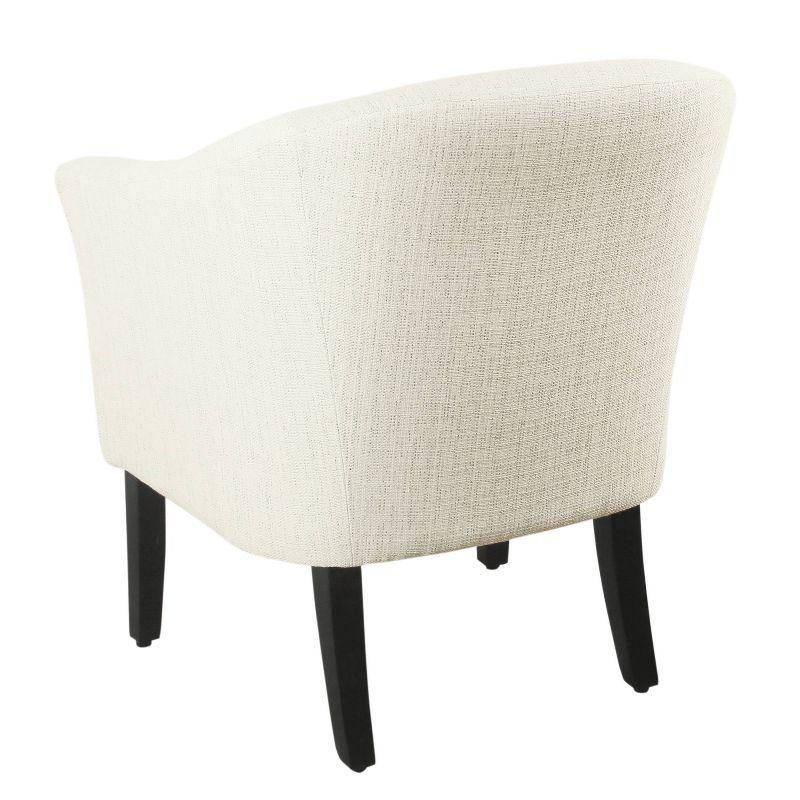 Modern White and Black Barrel Accent Chair