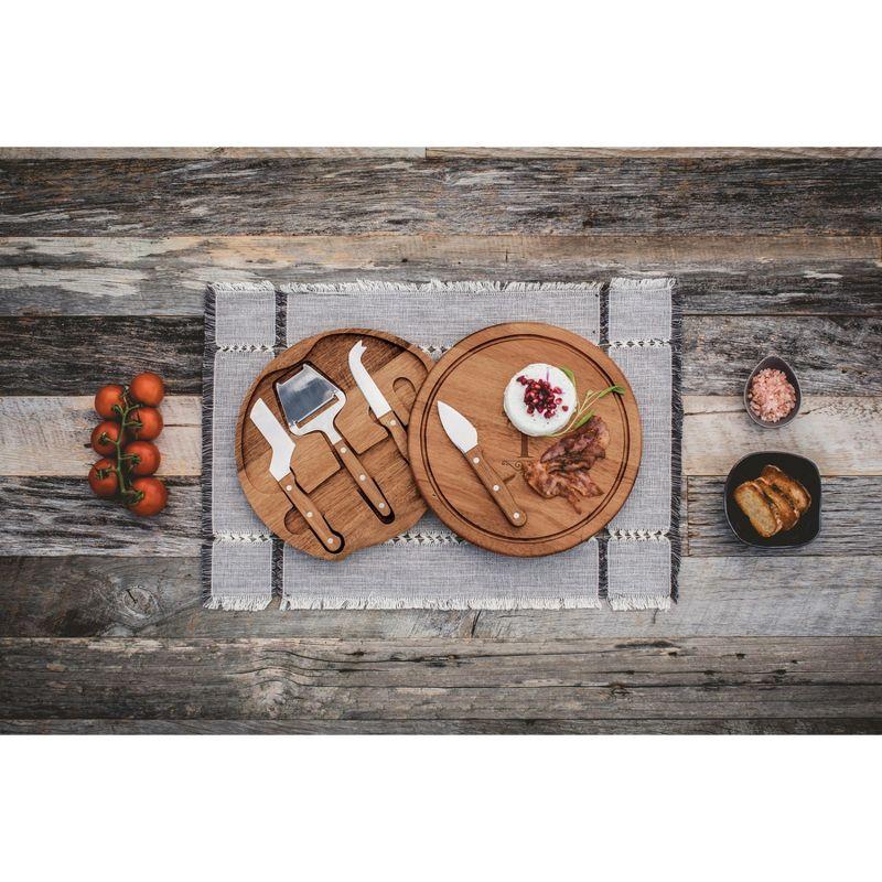 Toscana Monogram Acacia Circo Cheese Cutting Board and Tools Set - P