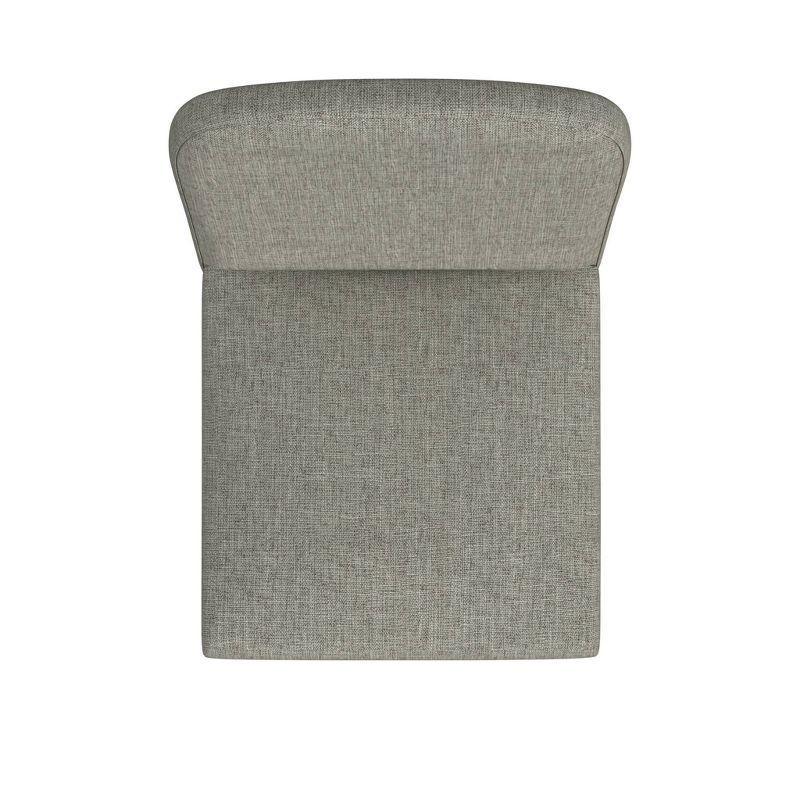 Rounded Back Upholstered Dining Chair Gray - HomePop: Modern Accent Side Chair, Wood Legs, Easy Maintenance