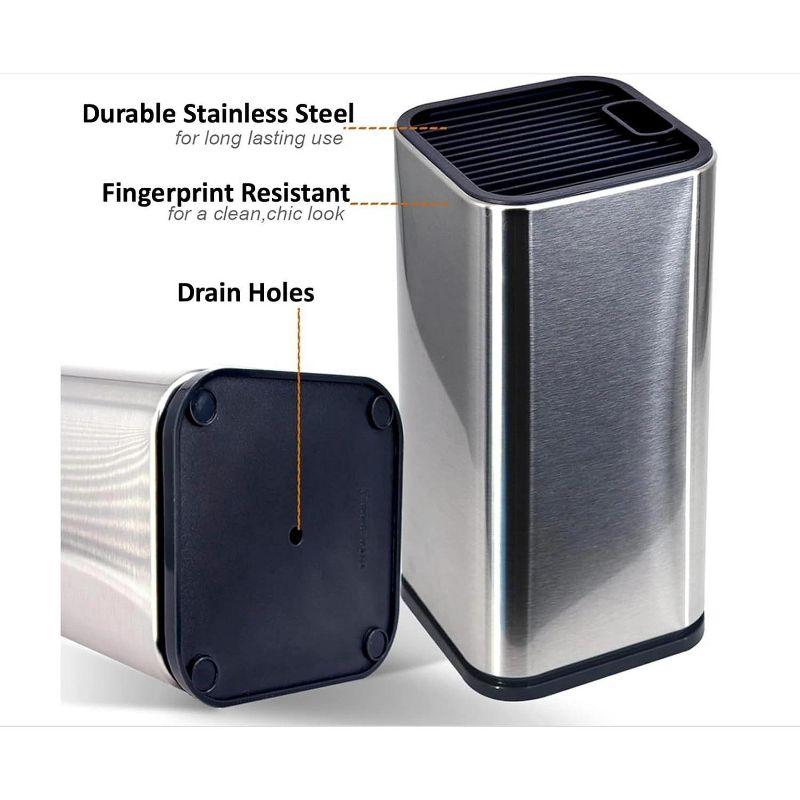 Dura Living Dura Living Universal Knife Block Holder, Stainless Steel Organizer, Space-Saving Storage Stand