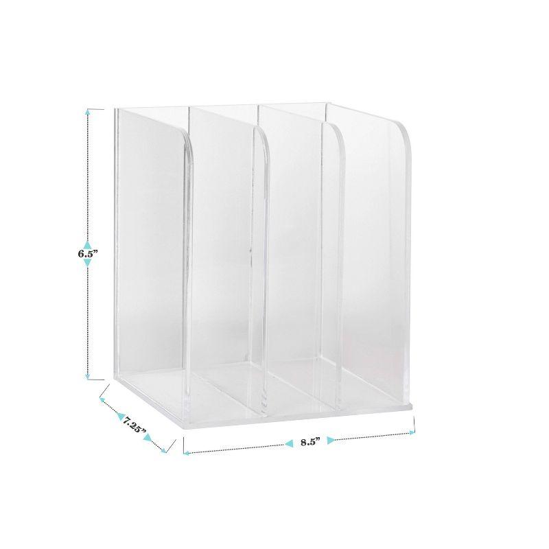 Thomas Martha Stewart Acrylic 3 Section File Holder Office Desktop Organizer with Anti-Slip Feet