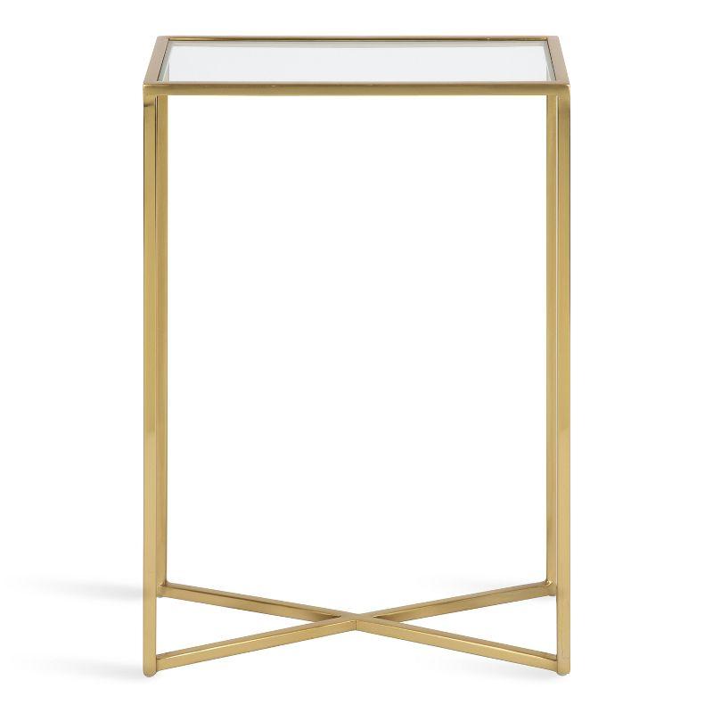 Kate and Laurel Jaspur Rectangle Metal Side Table, 16x8x24, Gold