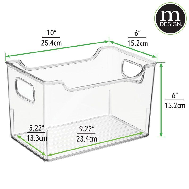 mDesign Deep Plastic Office Storage Container Bin with Handles - Clear