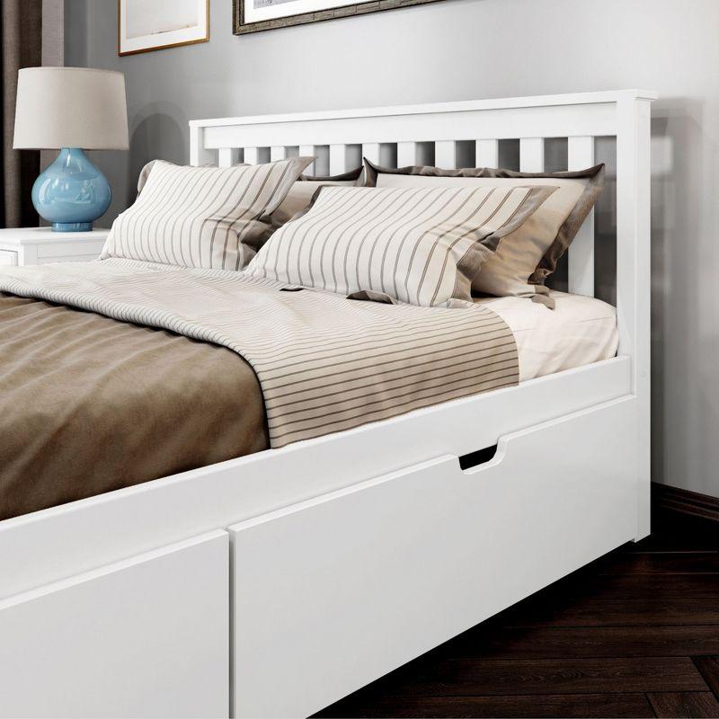 Plank+Beam Solid Wood Queen Bed Frame with Headboard and Storage Drawers