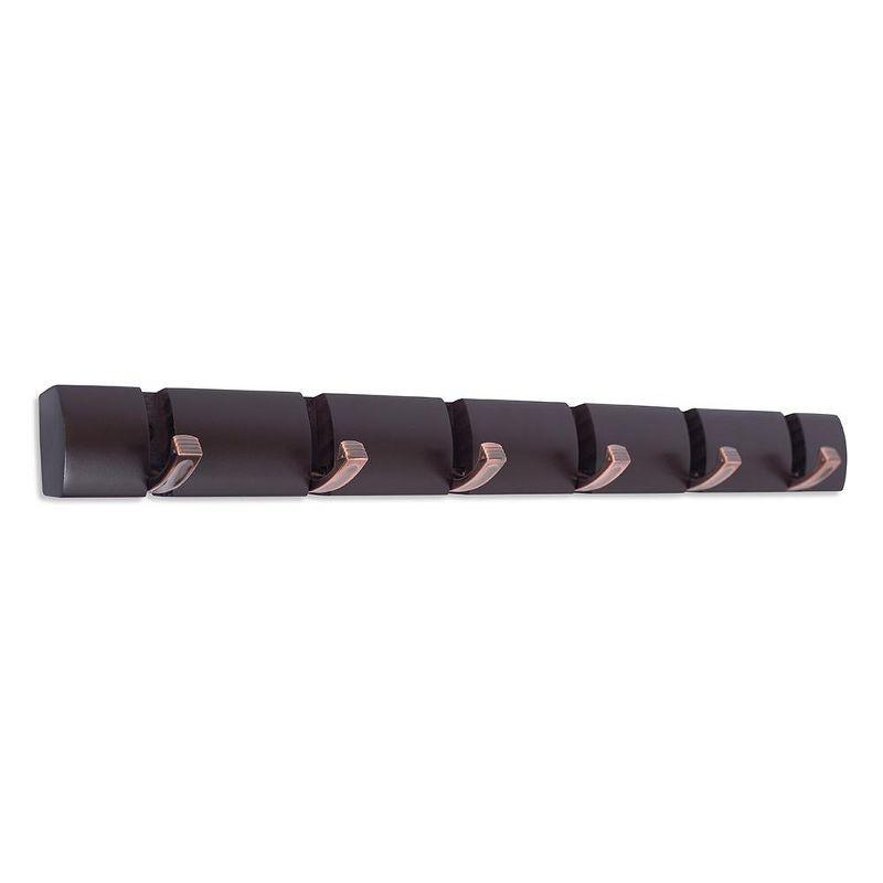 BirdRock Home Wall Mounted Coat and Hat Rack - 6 Folding Hooks - Oil Rubbed Bronze